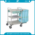 AG-SS017 Patient room movable dressing linen medical waste trolley